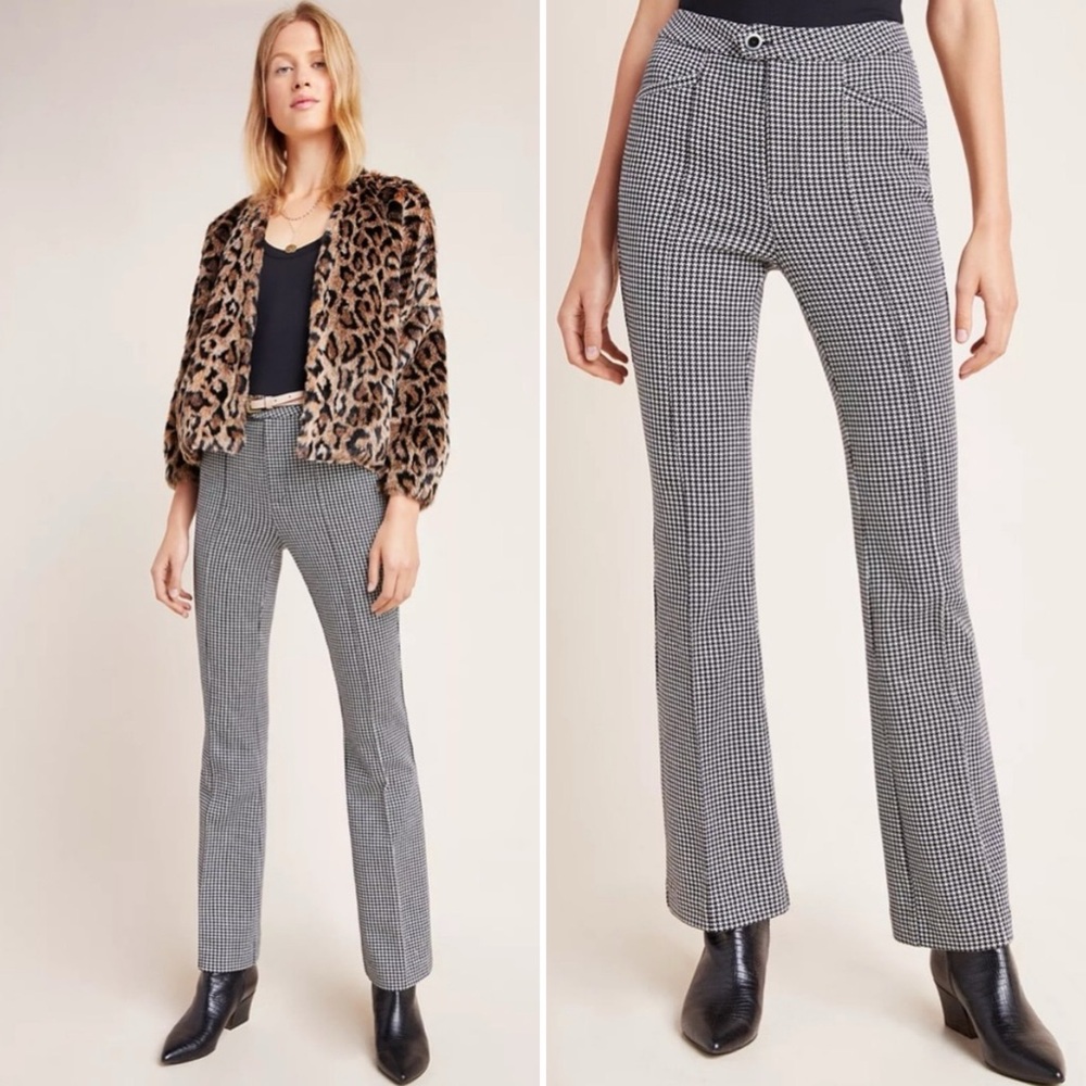 ANTHROPOLOGIE ‘The Essential Trouser’ Houndstooth Tailored Bootcut
